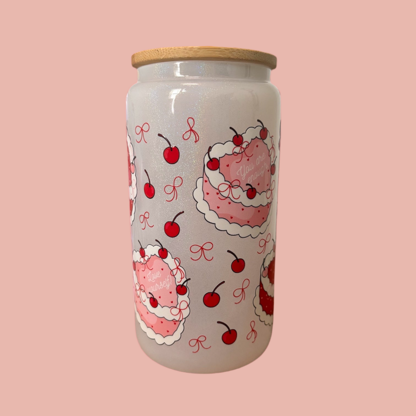 16 oz Holographic Tumbler - White : Cake Hearts and Cherries
