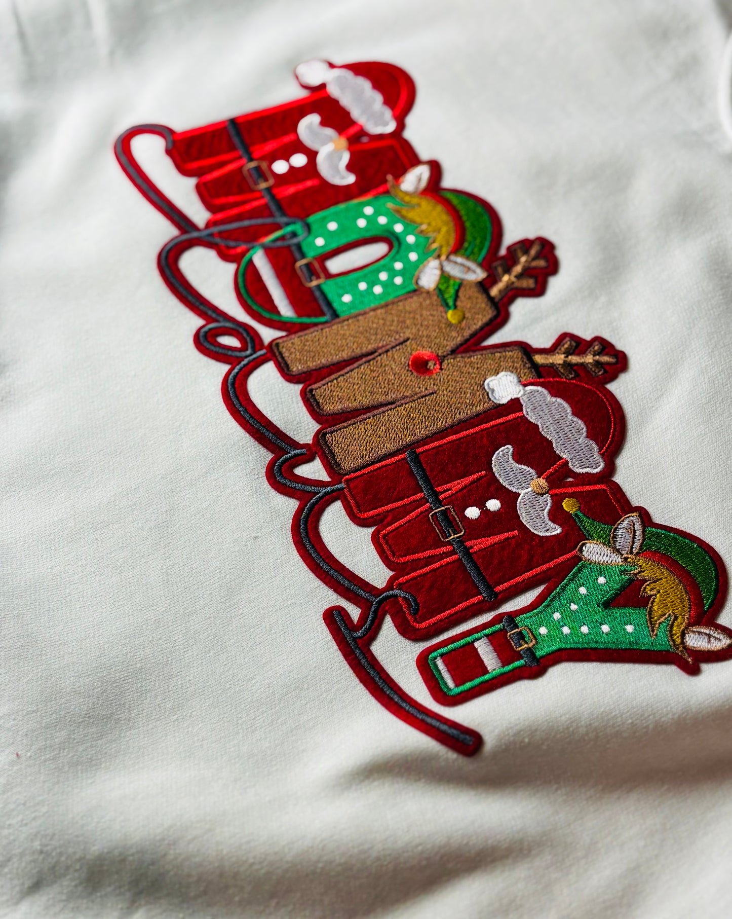 Mommy Claus White Fleece Crew