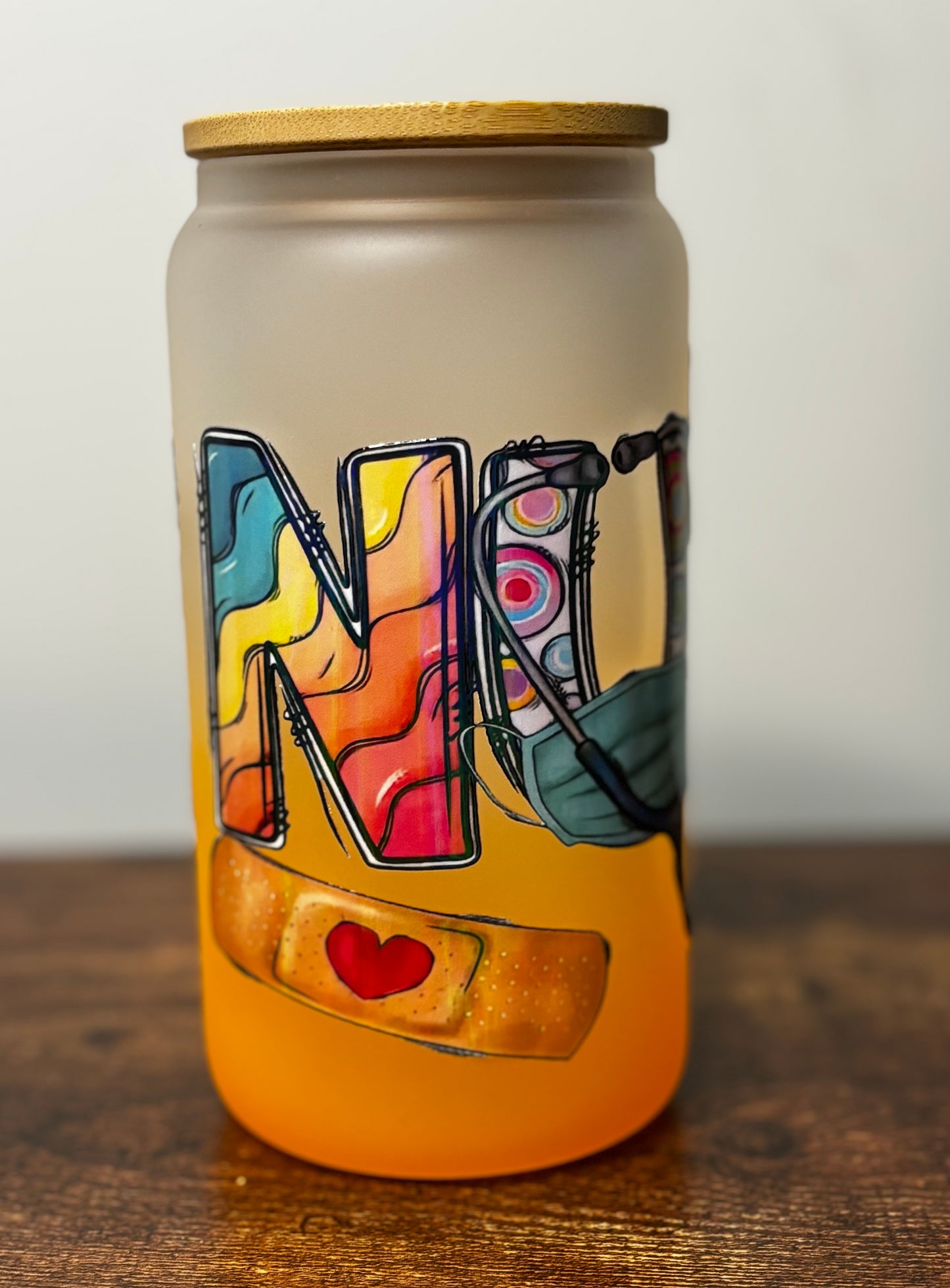 16oz Orange Nurse Ombré
