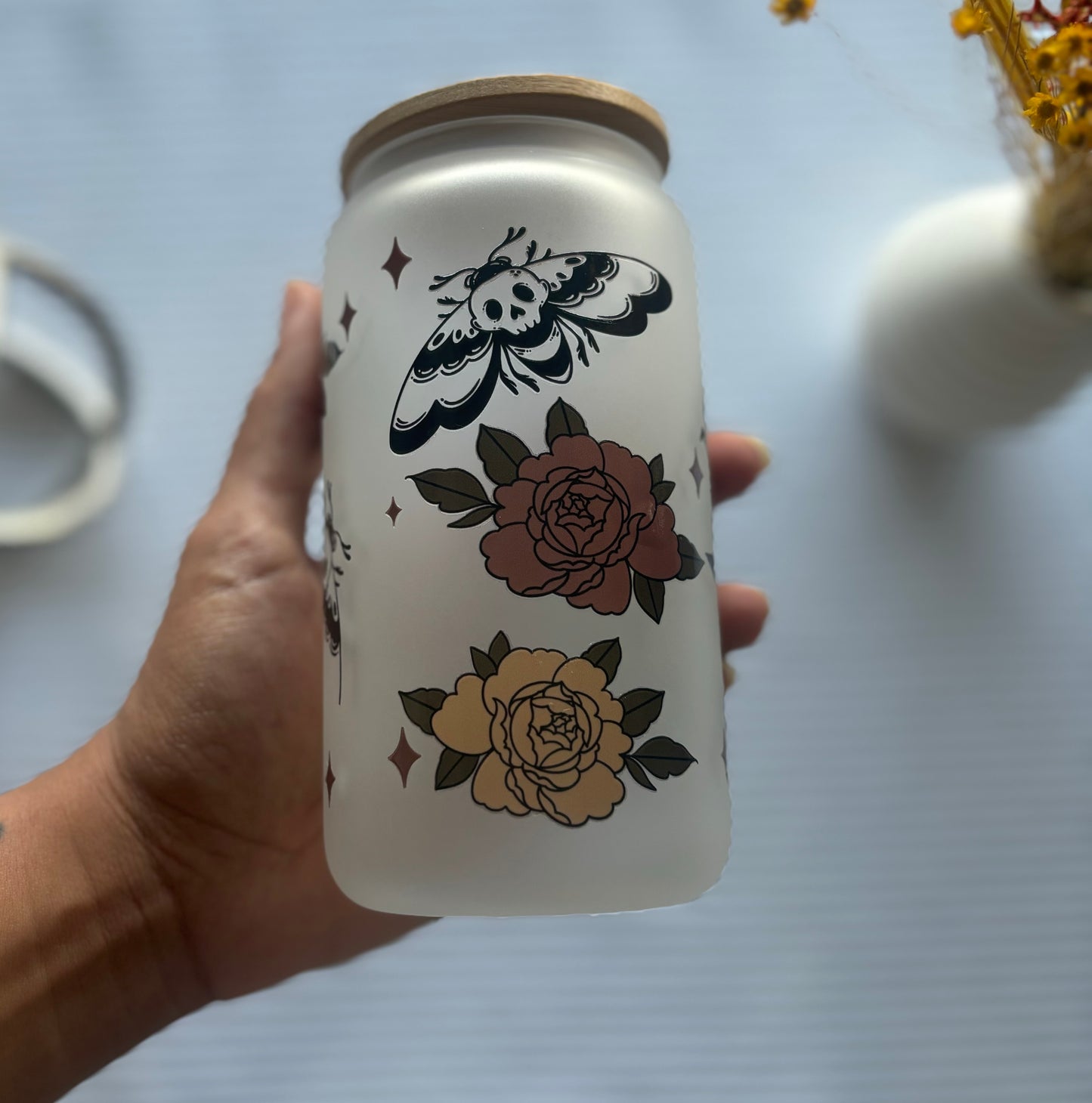 16 oz Frosted Glass Can - Misery Loves Company