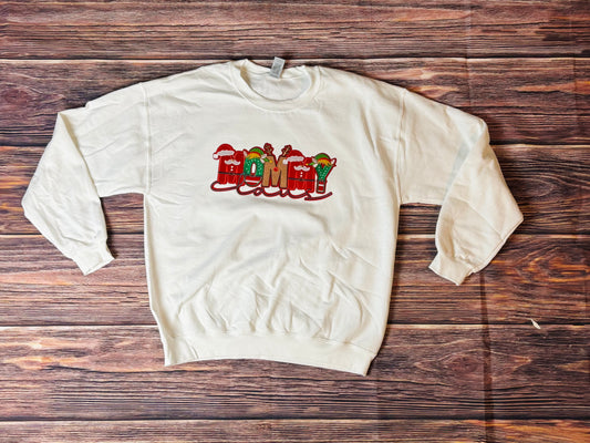 Mommy Claus White Fleece Crew