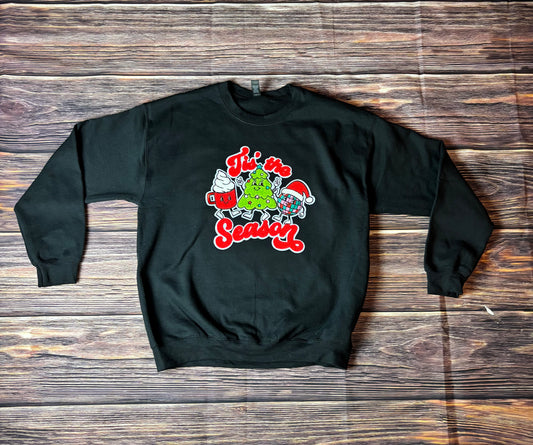 Tis the Season Dancing Black Fleece Crew